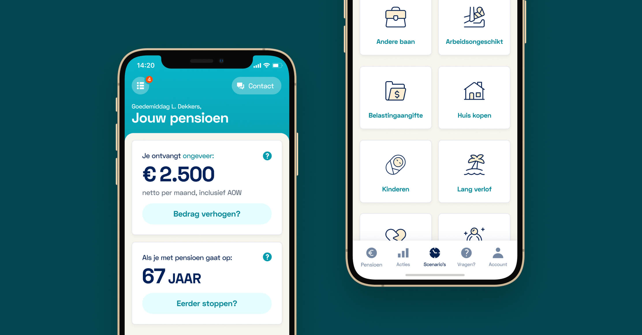Image of the Pensioenchecker app